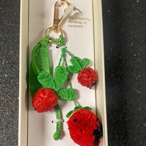 Haute Hippie Strawberry Charm Keychain/Bag Clip